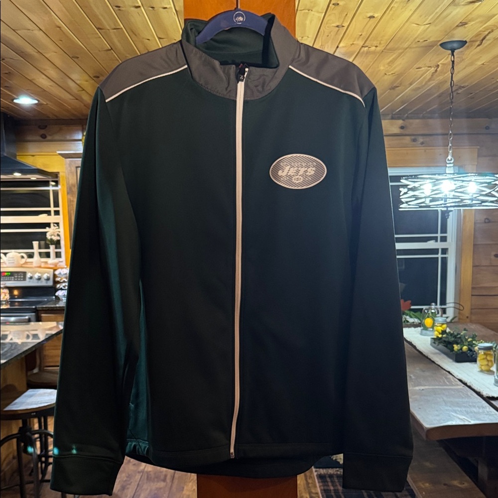 Majestic Dark Green and Gray Windbreaker
